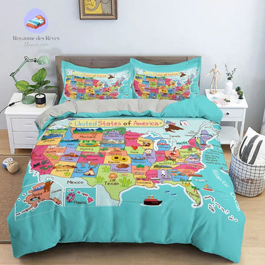 Housse de Couette Carte États des USA